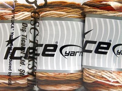 Lot of 3 x 100gr Skeins Ice Yarns CAKES BLUES Hand Knitting Yarn Brown Shades