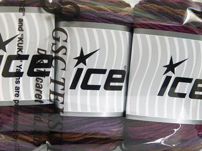 Lot of 3 x 100gr Skeins Ice Yarns CAKES BLUES Yarn Brown Shades Purple Shades