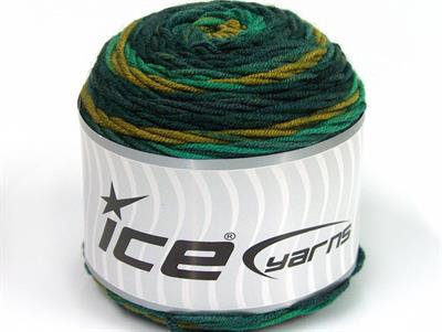 Lot of 3 x 100gr Skeins Ice Yarns CAKES BLUES Hand Knitting Yarn Green Shades