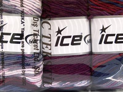 Lot of 3 x 100gr Skeins Ice Yarns CAKES BLUES Yarn Navy Lilac Maroon Grey