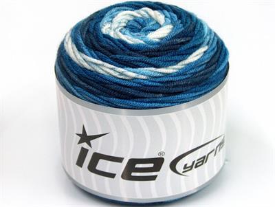 Lot of 3 x 100gr Skeins Ice Yarns CAKES BLUES Yarn Blue Shades White