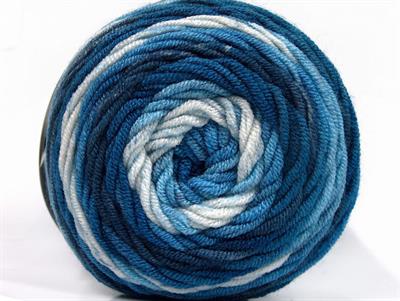 Lot of 3 x 100gr Skeins Ice Yarns CAKES BLUES Yarn Blue Shades White