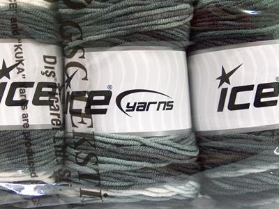 Lot of 3 x 100gr Skeins Ice Yarns CAKES BLUES Yarn Grey Shades White