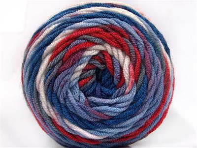 Lot of 3 x 100gr Skeins Ice Yarns CAKES BLUES Yarn Blue Shades Red Grey White