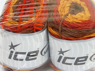 Lot of 2 x 140gr Skeins Ice Yarns CAKES Hand Knitting Yarn Brown Copper Gold