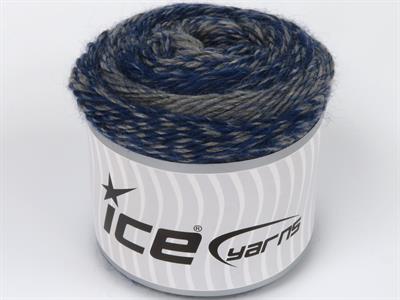 Lot of 2 x 150gr Skeins Ice Yarns CAKES CAMARO (50% Wool) Yarn Blue Light Grey