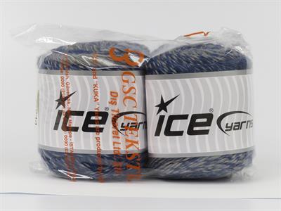 Lot of 2 x 150gr Skeins Ice Yarns CAKES CAMARO (50% Wool) Yarn Blue Light Grey