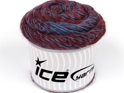 Lot of 2 x 150gr Skeins Ice Yarns CAKES CAMARO (50% Wool) Yarn Burgundy Bluish Lilac