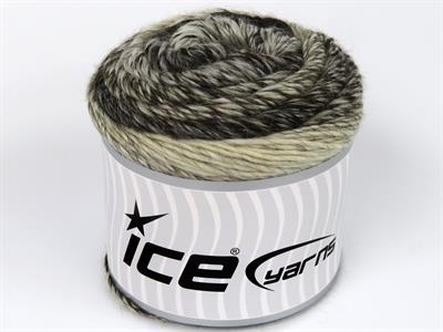 Lot of 2 x 150gr Skeins Ice Yarns CAKES CAMARO (50% Wool) Yarn Brown Shades Cream