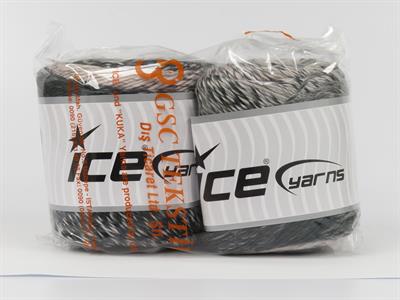 Lot of 2 x 150gr Skeins Ice Yarns CAKES CAMARO (50% Wool) Yarn Powder Pink Dark Green