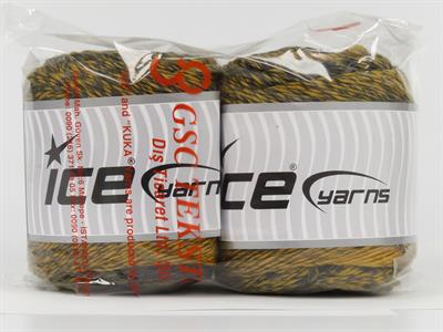 Lot of 2 x 150gr Skeins Ice Yarns CAKES CAMARO (50% Wool) Yarn Gold Grey