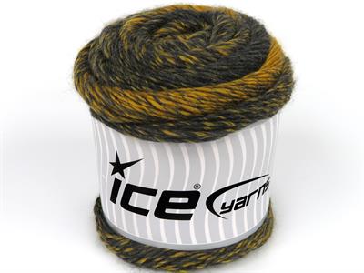 Lot of 2 x 150gr Skeins Ice Yarns CAKES CAMARO (50% Wool) Yarn Gold Grey