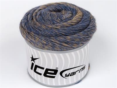Lot of 2 x 150gr Skeins Ice Yarns CAKES CAMARO (50% Wool) Yarn Jeans Blue Light Camel