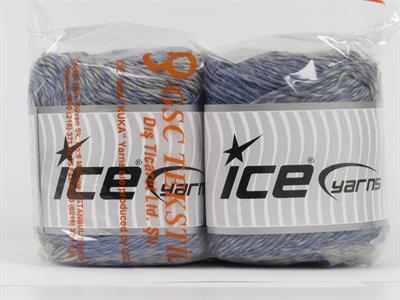 Lot of 2 x 150gr Skeins Ice Yarns CAKES CAMARO (50% Wool) Yarn Bluish Lilac Light Grey