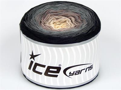 250 gr ICE YARNS CAKES COTTON FINE (50% Cotton) Yarn Cream Camel Grey Shades Black