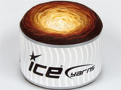 250 gr ICE YARNS CAKES COTTON FINE (50% Cotton) Yarn White Yellow Brown Shades
