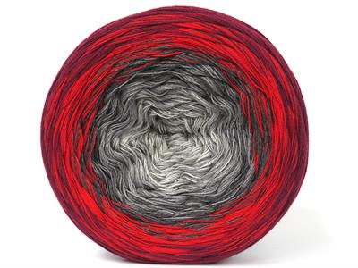 250 gr ICE YARNS CAKES COTTON FINE (50% Cotton) Yarn Grey Shades Red Maroon