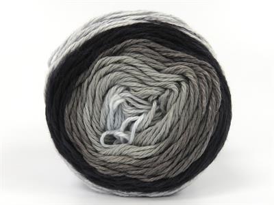 Lot of 3 x 100gr Skeins Ice Yarns CAKES COTTON ROYAL (100% Cotton) Yarn Light Blue Grey Shades Black