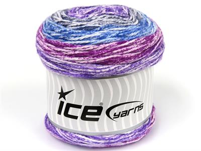 Lot of 3 x 100gr Skeins Ice Yarns CAKES COTTON ROYAL (100% Cotton) Yarn White Grey Blue Lilac Fuchsia