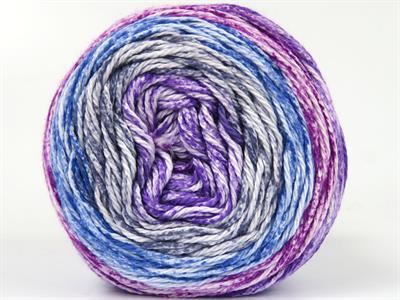 Lot of 3 x 100gr Skeins Ice Yarns CAKES COTTON ROYAL (100% Cotton) Yarn White Grey Blue Lilac Fuchsia