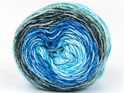 Lot of 3 x 100gr Skeins Ice Yarns CAKES COTTON ROYAL (100% Cotton) Yarn Turquoise Shades Green White Teal Black