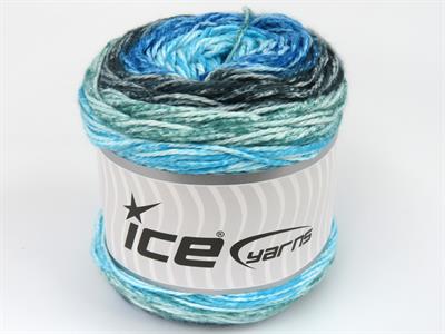 Lot of 3 x 100gr Skeins Ice Yarns CAKES COTTON ROYAL (100% Cotton) Yarn Turquoise Shades Green White Teal Black