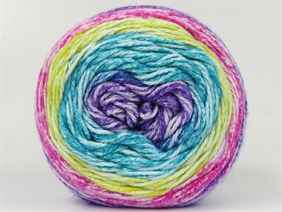 Lot of 3 x 100gr Skeins Ice Yarns CAKES COTTON ROYAL (100% Cotton) Yarn White Lilac Pink Turquoise Yellow