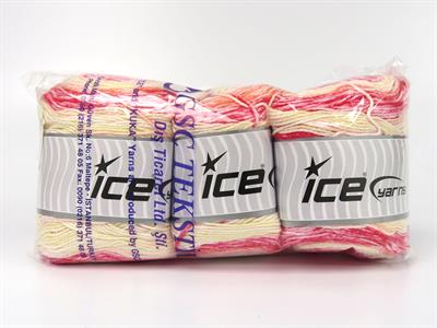Lot of 3 x 100gr Skeins Ice Yarns CAKES COTTON ROYAL (100% Cotton) Yarn White Light Yellow Light Pink Red Orange