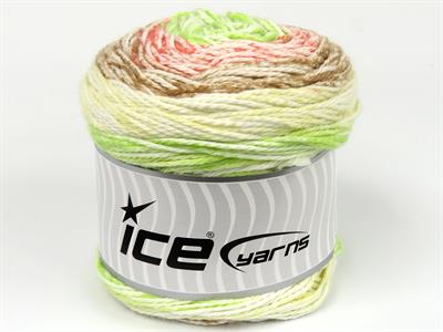 Lot of 3 x 100gr Skeins Ice Yarns CAKES COTTON ROYAL (100% Cotton) Yarn White Green Yellow Salmon Brown