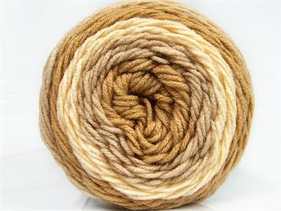 Lot of 2 x 140gr Skeins Ice Yarns CAKES Yarn Light Brown Camel Cream