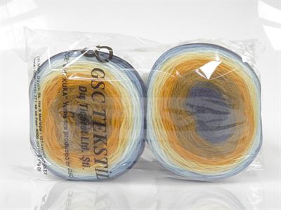 Lot of 2 x 150gr Skeins Ice Yarns CAKES DK Yarn Blue Shades Gold Shades