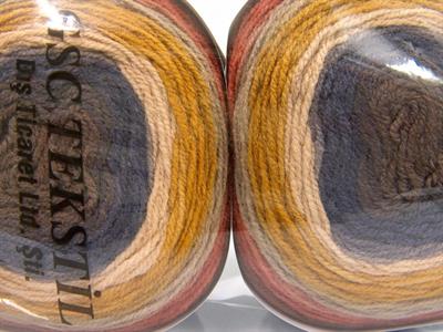 Lot of 2 x 150gr Skeins Ice Yarns CAKES DK Yarn Olive Green Brown Shades Dark Grey