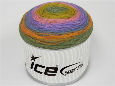 Lot of 2 x 150gr Skeins Ice Yarns CAKES DK Yarn Green Shades Gold Pink Lilac Blue