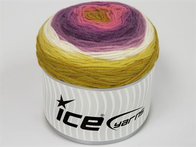 Lot of 2 x 150gr Skeins Ice Yarns CAKES DK Yarn Gold White Pink Purple