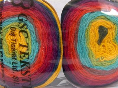 Lot of 2 x 150gr Skeins Ice Yarns CAKES DK Yarn Navy Purple Fuchsia Red Green Shades Yellow