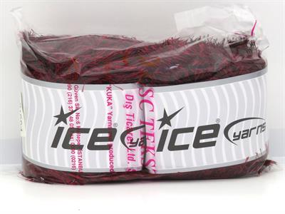 Lot of 2 x 200gr Skeins Ice Yarns CAKES EYELASH Hand Knitting Yarn Red Black