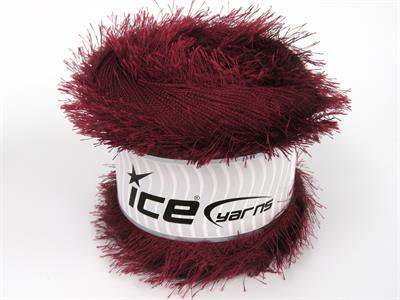 Lot of 2 x 200gr Skeins Ice Yarns CAKES EYELASH Hand Knitting Yarn Burgundy