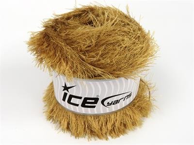 Lot of 2 x 200gr Skeins Ice Yarns CAKES EYELASH Hand Knitting Yarn Camel