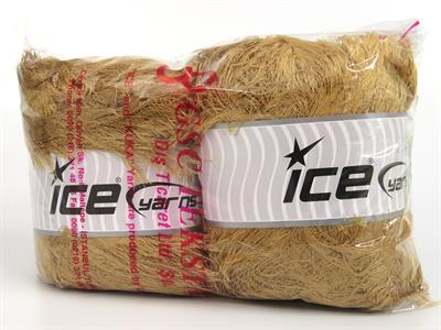 Lot of 2 x 200gr Skeins Ice Yarns CAKES EYELASH Hand Knitting Yarn Camel