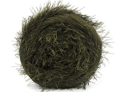 Lot of 2 x 200gr Skeins Ice Yarns CAKES EYELASH Hand Knitting Yarn Dark Khaki