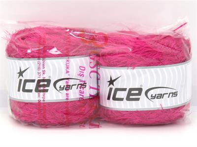 Lot of 2 x 200gr Skeins Ice Yarns CAKES EYELASH Hand Knitting Yarn Fuchsia