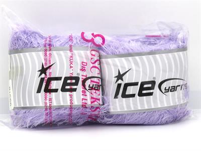 Lot of 2 x 200gr Skeins Ice Yarns CAKES EYELASH Hand Knitting Yarn Light Lilac