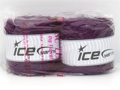 Lot of 2 x 200gr Skeins Ice Yarns CAKES EYELASH Hand Knitting Yarn Maroon