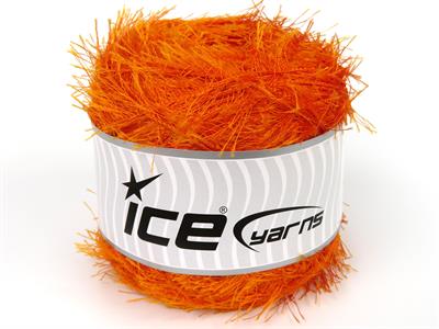 Lot of 2 x 200gr Skeins Ice Yarns CAKES EYELASH Hand Knitting Yarn Orange