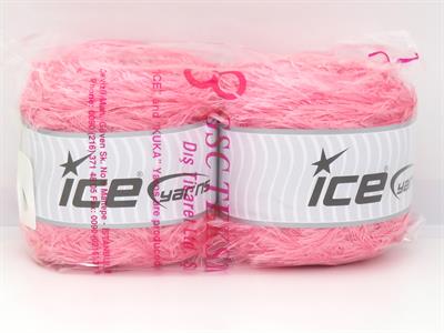 Lot of 2 x 200gr Skeins Ice Yarns CAKES EYELASH Hand Knitting Yarn Pink