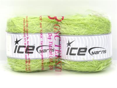 Lot of 2 x 200gr Skeins Ice Yarns CAKES EYELASH Yarn Pistachio Green