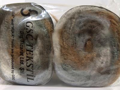 Lot of 2 x 150gr Skeins Ice Yarns CAKES FLUFFY (5% Mohair) Yarn Grey Shades Brown Shades