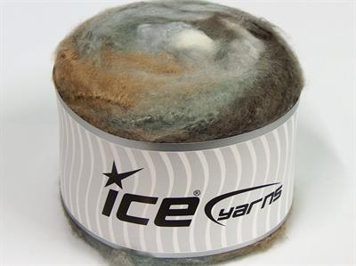 Lot of 2 x 150gr Skeins Ice Yarns CAKES FLUFFY (5% Mohair) Yarn Grey Shades Brown Shades