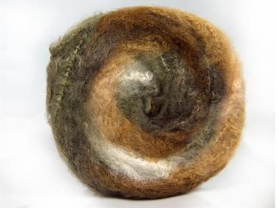 Lot of 2 x 150gr Skeins Ice Yarns CAKES FLUFFY (5% Mohair) Yarn Khaki Shades Cream Shades