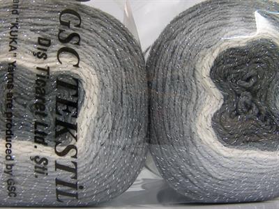 Lot of 2 x 150gr Skeins Ice Yarns CAKES GLITZ Yarn Grey Shades White